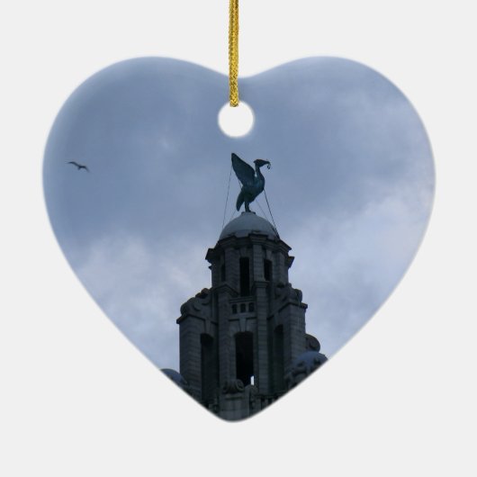 Levervogel in Liverpool Keramisch Ornament (Achterkant)