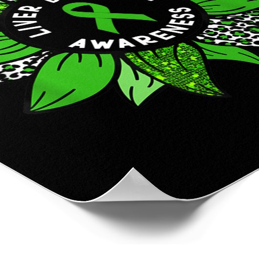 Leverziekte Awareness Month Flower Liver Disease Poster (Hoek)