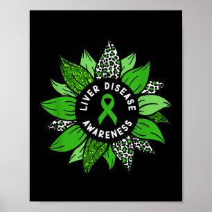Leverziekte Awareness Month Flower Liver Disease Poster