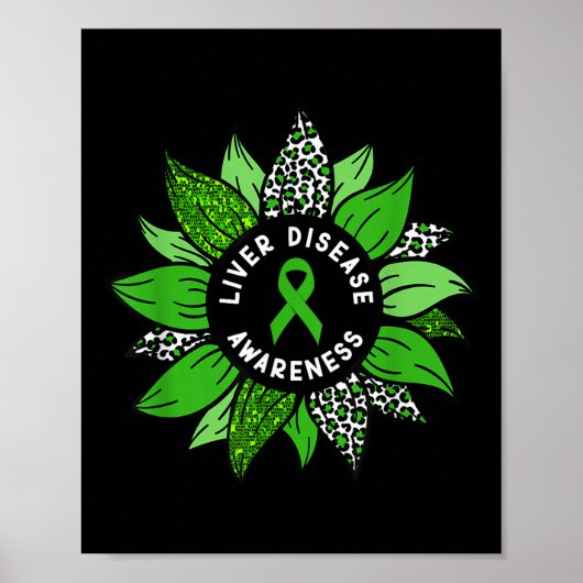 Leverziekte Awareness Month Flower Liver Disease Poster (Voorkant)