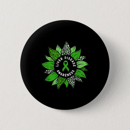 Leverziekte Awareness Month Flower Liver Disease Ronde Button 5,7 Cm (Voorkant)