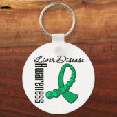 Leverziekte Bewustmaking Gemstone Ribbon Sleutelhanger (Voorkant)