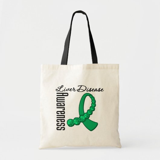 Leverziekte Bewustmaking Gemstone Ribbon Tote Bag (Voorkant)