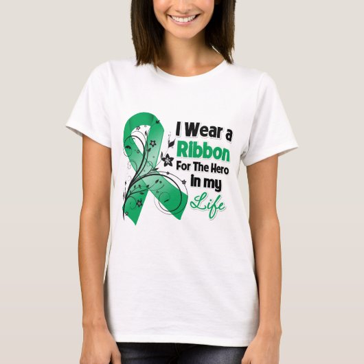 Leverziekte Ribbon Hero in mijn leven T-shirt (Voorkant)