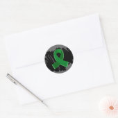 Leverziekte Smaragd Groen Lint met Krabbel Ronde Sticker (Envelop)