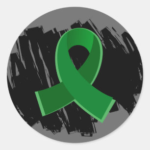 Leverziekte Smaragd Groen Lint met Krabbel Ronde Sticker