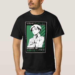 Levi Ackerman-aanval op het T-shirt met Titann-des