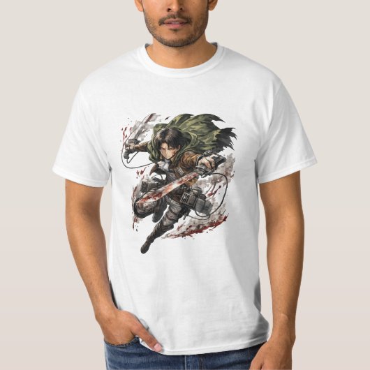 Levi Ackerman – Attack on Titan Anime T-Shirt (Voorkant)