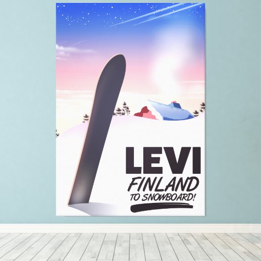 Levi Finland Reisposter voor instapkaarten Canvas Afdruk (Insitu (Houten vloer))