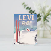 Levi, Finland ski-reisposter Briefkaart (Staand voorkant)
