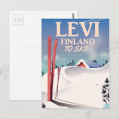 Levi, Finland ski-reisposter Briefkaart (Voorkant / Achterkant)