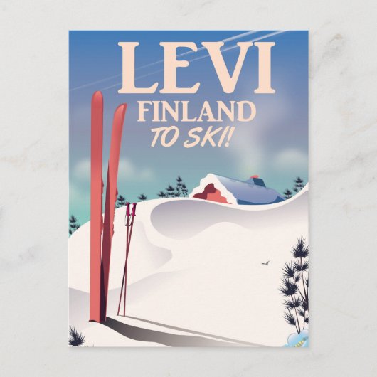Levi, Finland ski-reisposter Briefkaart (Voorkant)