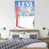Levi, Finland ski-reisposter Canvas Afdruk (Insitu (Slaapkamer))