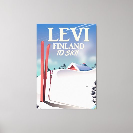 Levi, Finland ski-reisposter Canvas Afdruk (Voorkant)