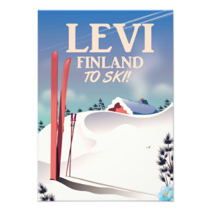 Levi, Finland ski reisposter Foto Afdruk