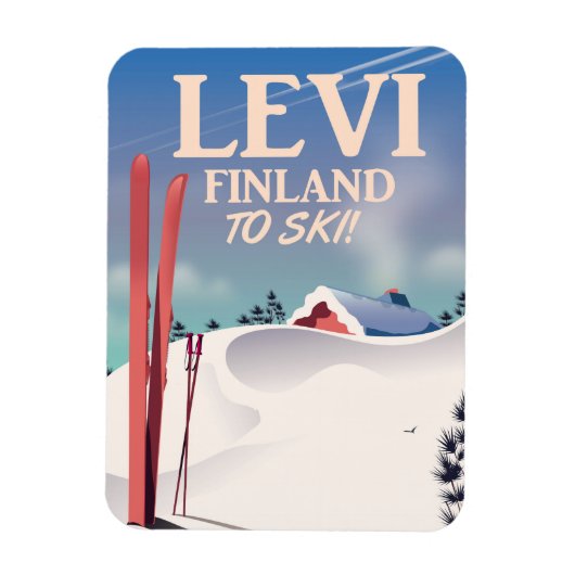 Levi, Finland ski reisposter Magneet (Verticaal)