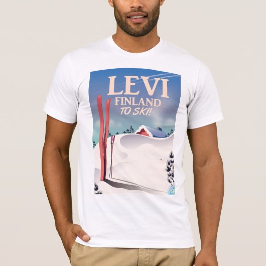 Levi, Finland ski-reisposter T-shirt (Voorkant)
