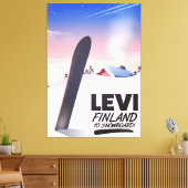 Levi Finland Snowboarden reisposter Canvas Afdruk (Insitu (Woonkamer))