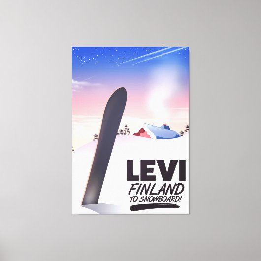 Levi Finland Snowboarden reisposter Canvas Afdruk (Voorkant)