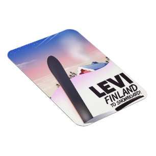 Levi Finland Snowboarden reisposter Magneet