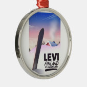 Levi Finland Snowboarden reisposter Metalen Ornament (Rechts)