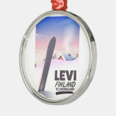 Levi Finland Snowboarden reisposter Metalen Ornament (Links)
