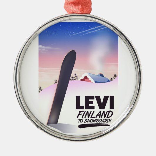 Levi Finland Snowboarden reisposter Metalen Ornament (Voorkant)