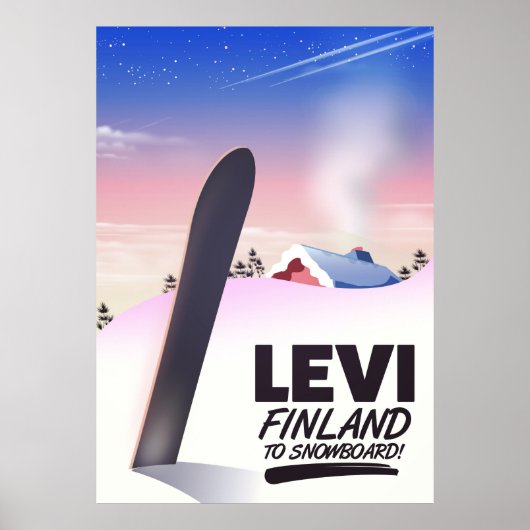 Levi Finland Snowboarden reisposter Poster (Voorkant)