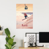 Levi Lapland Finland Skigebied Reisposter Poster (Thuiskantoor)