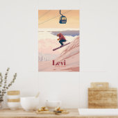 Levi Lapland Finland Skigebied Reisposter Poster (Keuken)