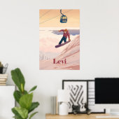 Levi Lapland Finland Snowboarden Reisposter Poster (Thuiskantoor)