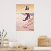 Levi Lapland Finland Snowboarden Reisposter Poster (Keuken)