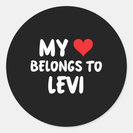Levi - Mijn Hart Hoort Bij Levi - Liefde Ronde Sticker (Voorkant)