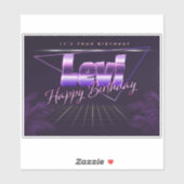 Levi Name Vorname lila retro Sticker Geburtstag (Vel)