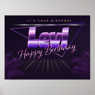 Levi Name Vorname retro Poster Geburtstag