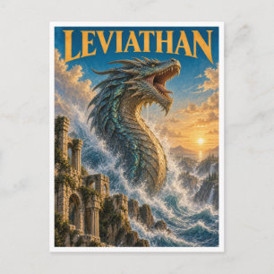 Leviathan, gotische fantasie monster briefkaart