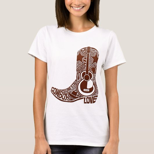 Levis Cowboy Boots Howdy Lone Star Texas T-shirt (Voorkant)