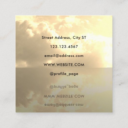 Levitatief initiaal-vliegsymbool vierkante visitekaartje (Achterkant)