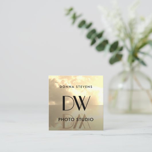 Levitatief initiaal-vliegsymbool vierkante visitekaartje (Staand voorkant)