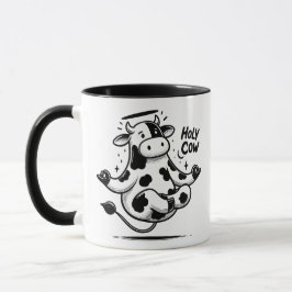 Levitating Meditating Holy Cow Mug – Zen Animal  Mok