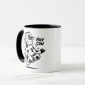 Levitating Meditating Holy Cow Mug – Zen Animal Mok (Voorkant links)