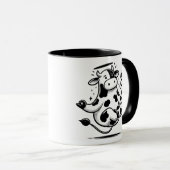 Levitating Meditating Holy Cow Mug – Zen Animal Mok (Voorkant rechts)