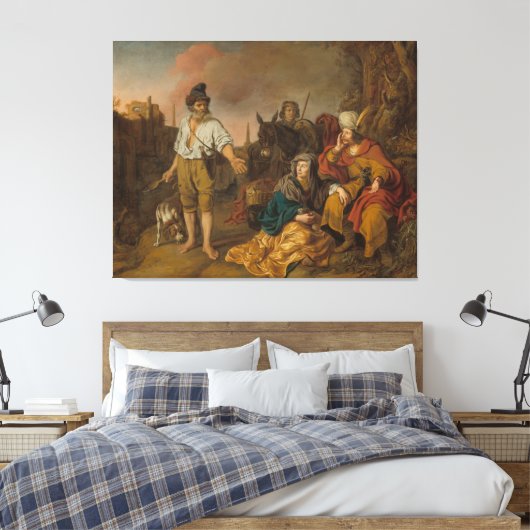 Levite en zijn concubine in Gibeah, het Oude Testa Canvas Afdruk (Insitu (Slaapkamer))