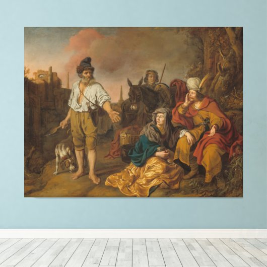 Levite en zijn concubine in Gibeah, het Oude Testa Canvas Afdruk (Insitu (Houten vloer))