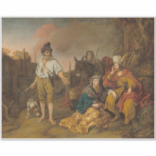 Levite en zijn concubine in Gibeah, het Oude Testa Sticker (Voorkant)