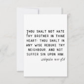 Leviticus 19:17 KJV Bijbelscriptgroet Kaart (Voorkant)