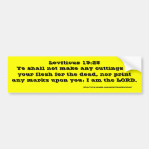 Leviticus 19:28 bumpersticker