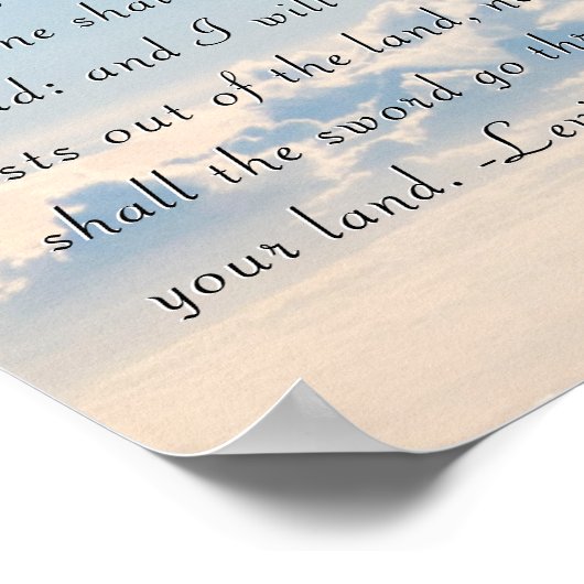 Leviticus 26:6 het Poster van de Schrift (Hoek)