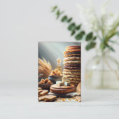 Leviticus 7:11-12 KJV Kaarten - Thanksgiving taart Visitekaartje (Staand voorkant)