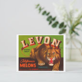Levon Calfironia Melons Crate Label - Lion Briefkaart (Staand voorkant)